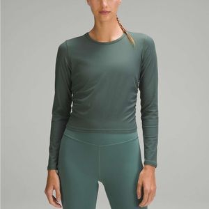 Lululemon All It Takes Long Sleeve Ribbed Nulu in Dark Forest
